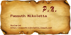 Passuth Nikoletta névjegykártya